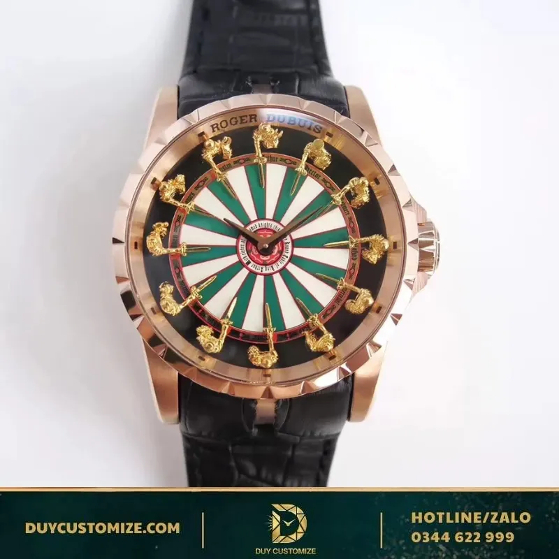 Roger Dubuis Men Leather Strap Watch