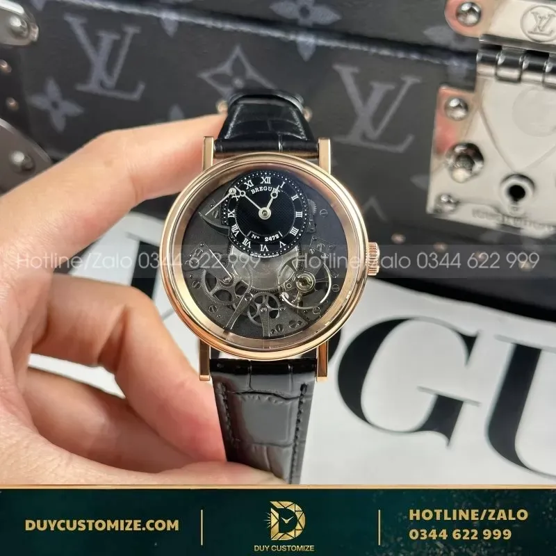 Breguet Tradition 7057 High-End Replica Black Leather Strap Gold Bezel ZF Factory 40mm