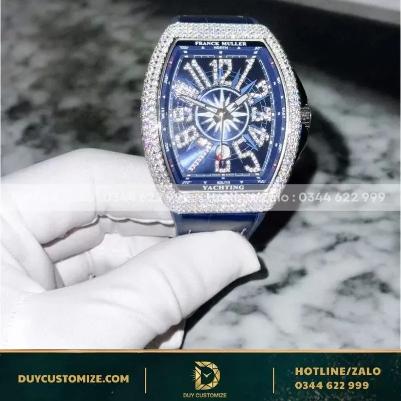 Franck Muller Watch Fully Moissanite Diamonds