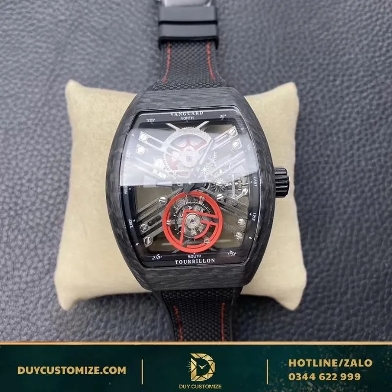 Franck Muller Fake 1:1 Black Carbon Tourbillon Watch