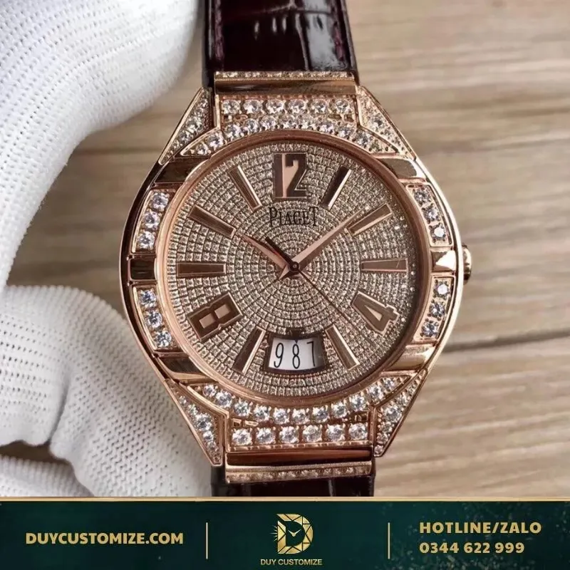 Piaget Fake 1-1 Gold Full Diamond Watch