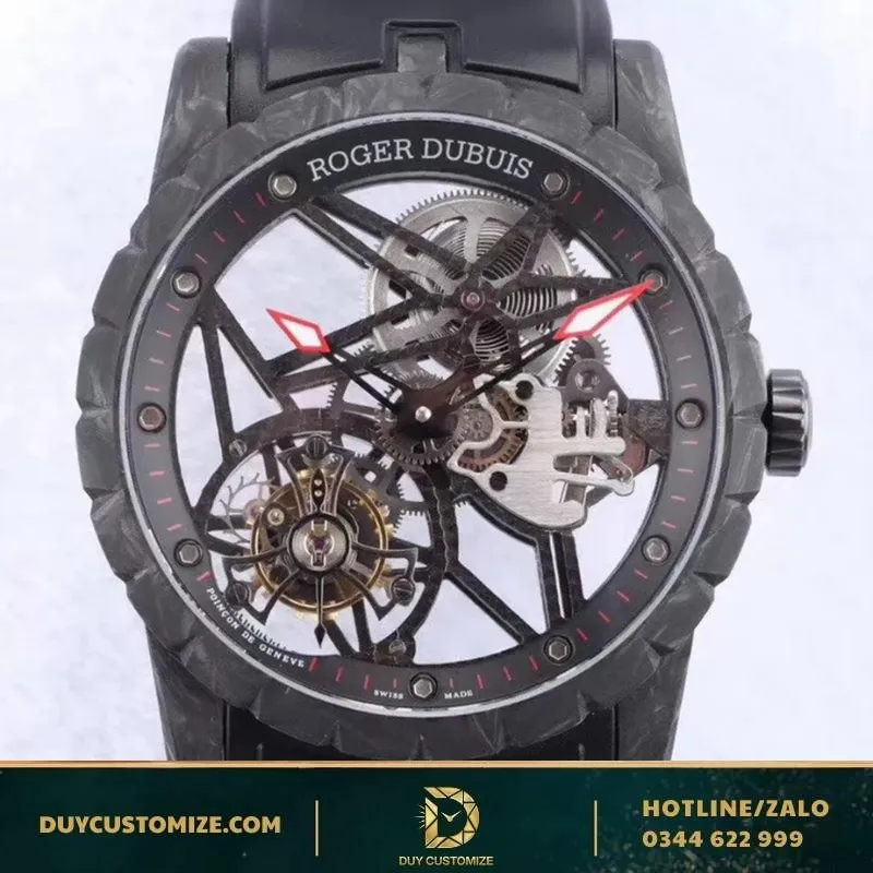 Roger Dubuis Fake 1:1 Tourbillon Carbon Watch