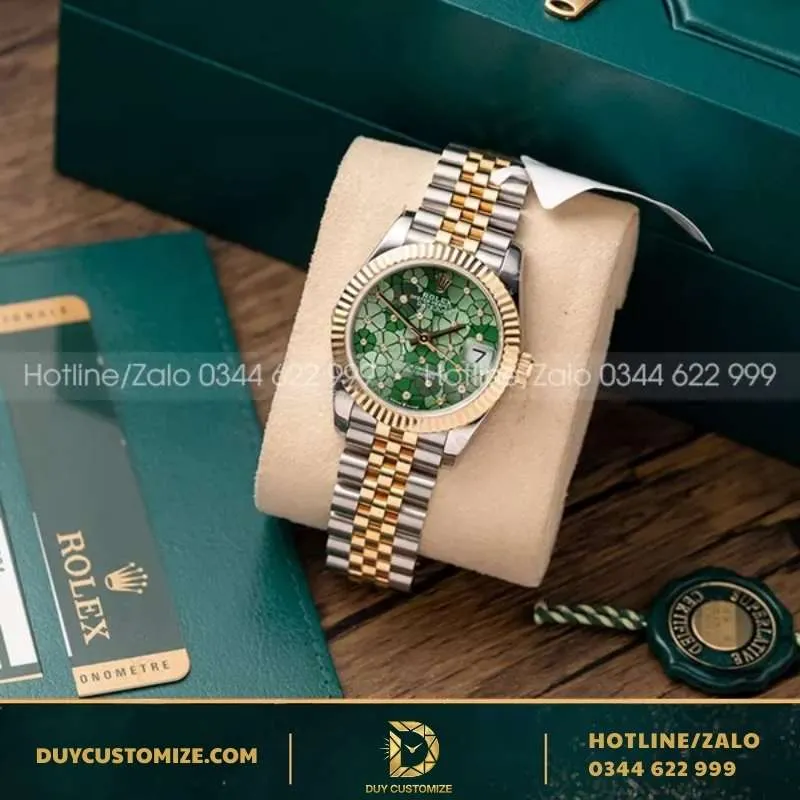 Rolex DateJust Ladies 31 278273 Olive Green Dial with Floral Pattern, Demi-Gold 18K, GM Factory Rep 1:1
