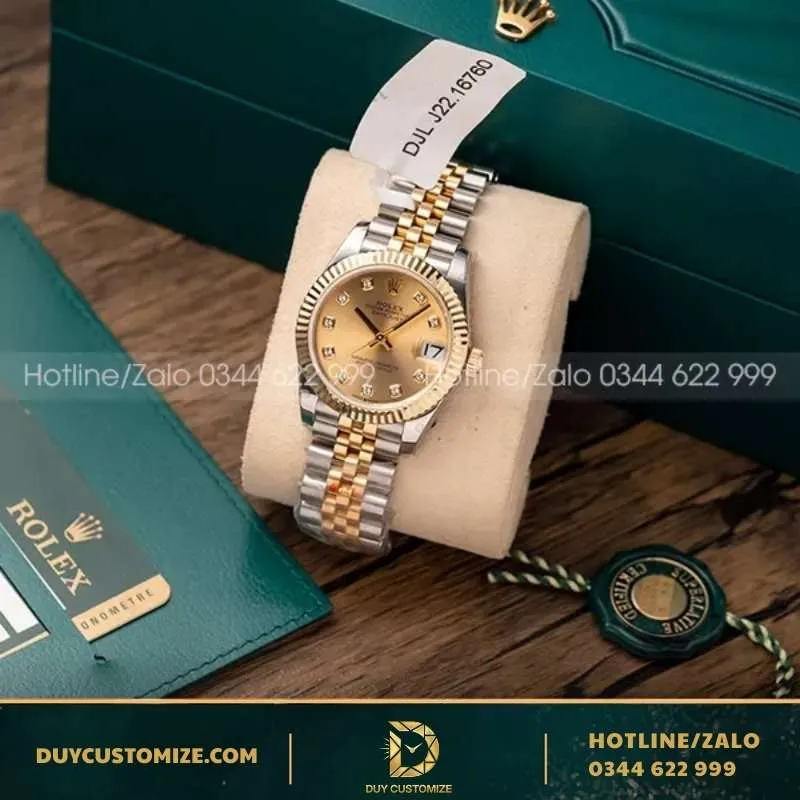 Rolex Datejust Ladies 31MM 278271 Gold Dial 18K Rose Gold Plated Bracelet