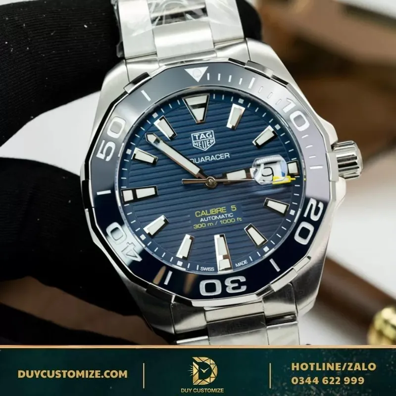 TAG Heuer Aquaracer WAY201B.BA0927 43mm Navy Blue Dial Ceramic Bezel Replica Watch