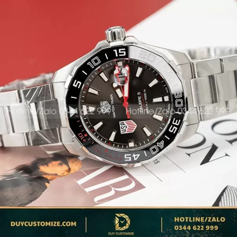 TAG Heuer Aquaracer WAY201G.BA0927 43MM Grey Dial Ceramic Bezel Watch