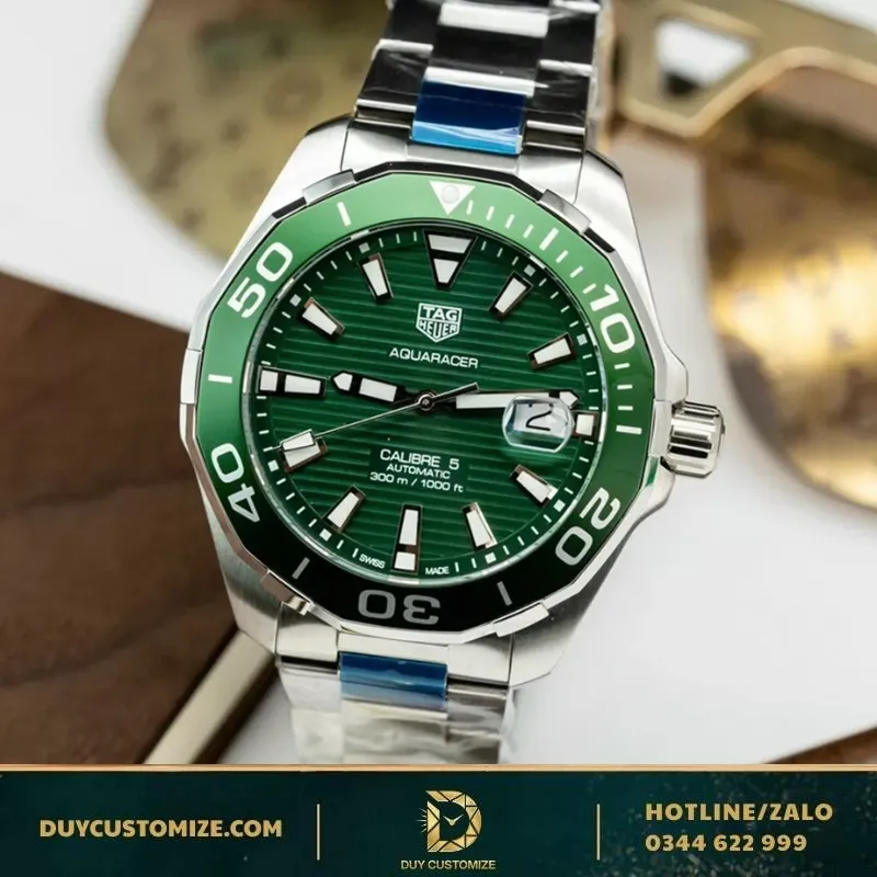TAG Heuer Aquaracer WAY201S.BA0927 43mm Green Dial Ceramic Bezel Replica Watch