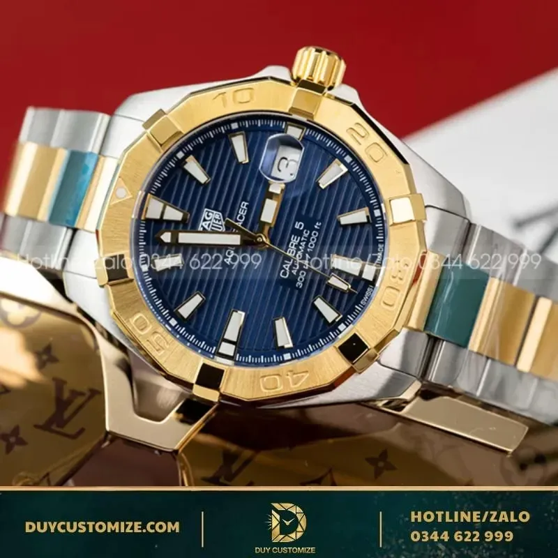 TAG Heuer Aquaracer WBD2120.BB0930 41mm Ceramic Bezel Two-Tone 18K Gold Plated Bracelet Watch