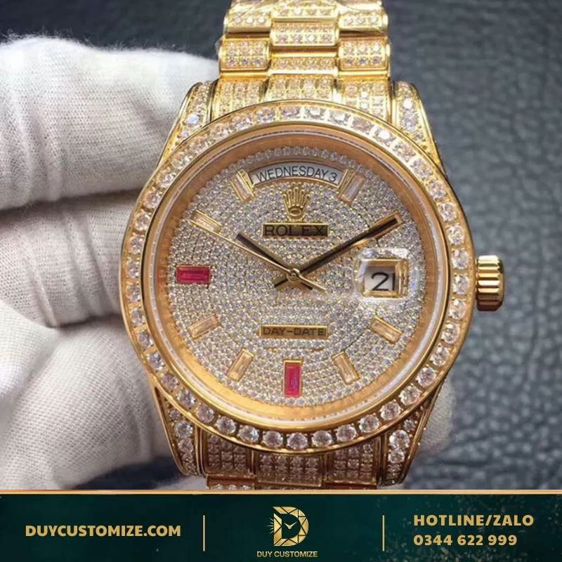 Rolex replica 1:1 Day-Date 40 Ruby dial
