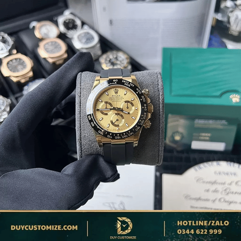 Fake Rolex Cosmograph Daytona 1:1 116518LN with Champagne Gold and Black Dial