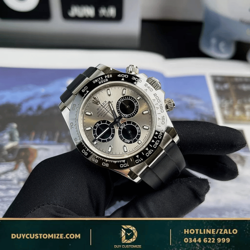 Fake Rolex Cosmograph Daytona 1:1 116519LN Watch with Gray Dial