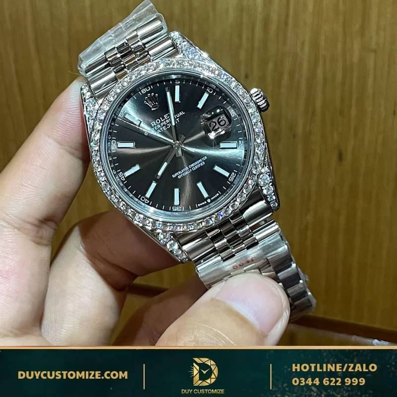 Fake Rolex Datejust 1:1 with Mosanite Diamonds