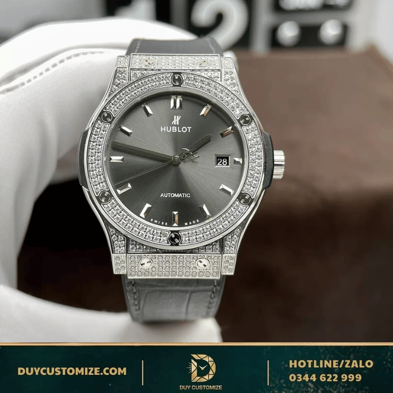 Hublot Classic Fusion Grey 1:1 Diamond Edition Watch