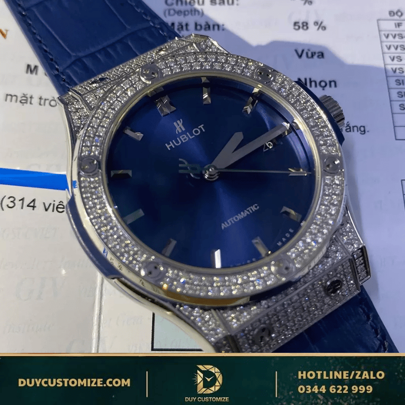 Hublot Super Fake 1:1 Watch with Full Natural Diamond Bezel