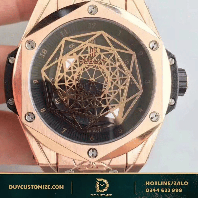 Hublot fake 1-1 BigBang Sang Bleu King Gold watch
