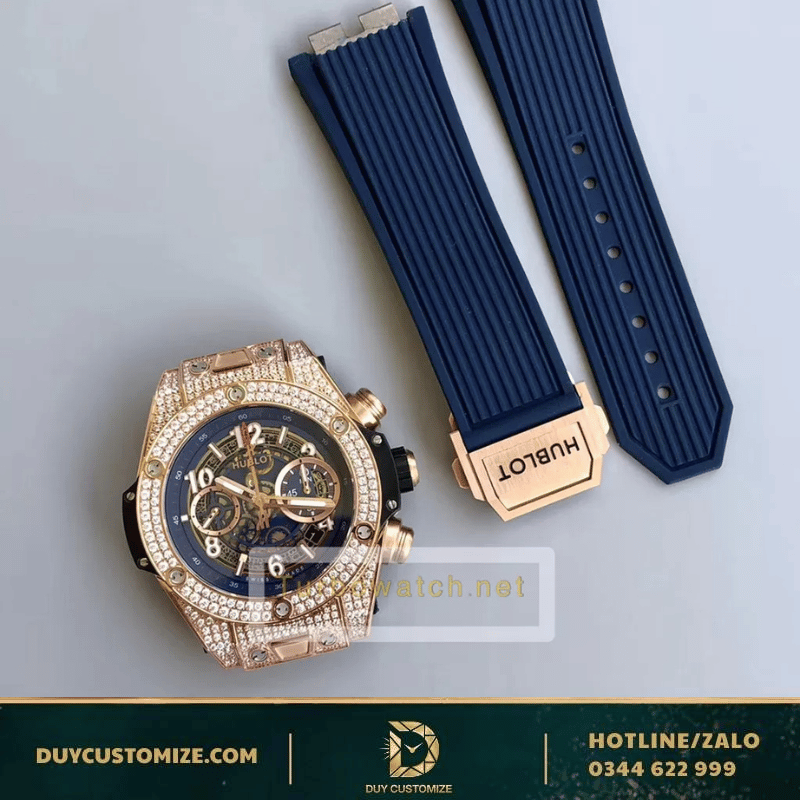 Hublot replica 1:1 UNICO KING GOLD PAVE watch