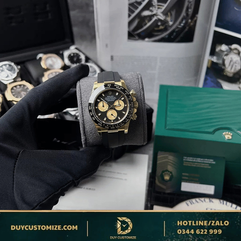 Rolex Cosmograph Daytona Rep1:1 116518LN Watch with Black and Champagne Gold Dial
