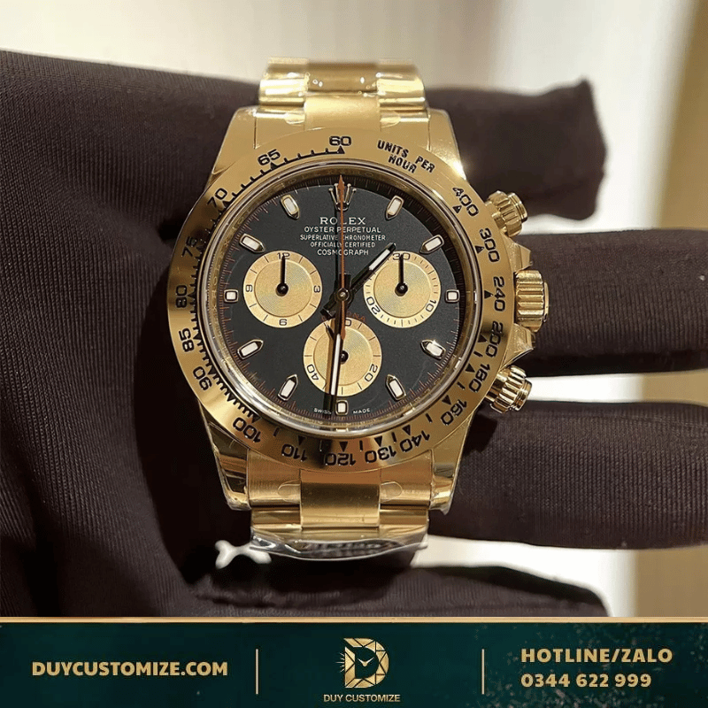 Rolex Cosmograph Daytona Replica 1:1 116508 Black Dial Champagne Gold