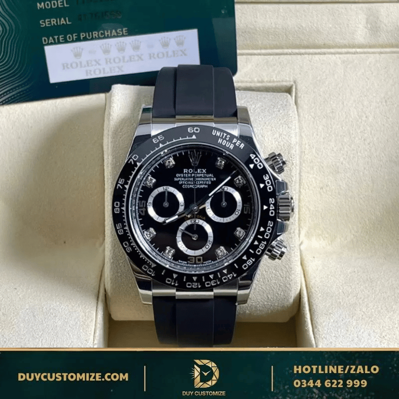 Rolex Cosmograph Daytona Replica 1:1 116519LN Black Dial Men’s Diamond Watch