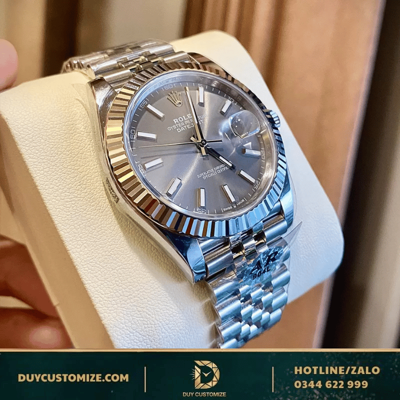 Rolex Datejust Super Replica Watch 41 126300 Grey Dial Luminous Hour Markers