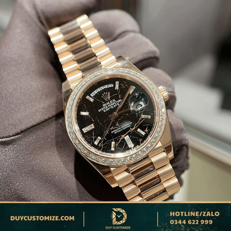 Rolex Day-Date 40 228235 Fake 1:1 Eisenkiesel Dial Bagutte Diamond Bezel