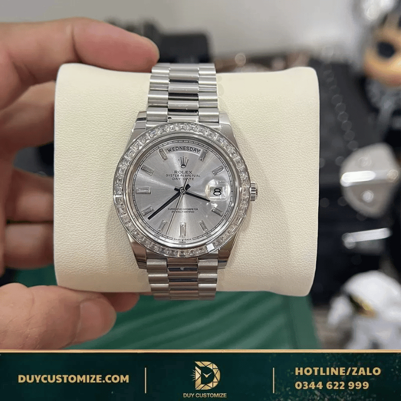 Rolex Day-Date Super Fake 1:1 228396TBR Silver Dial