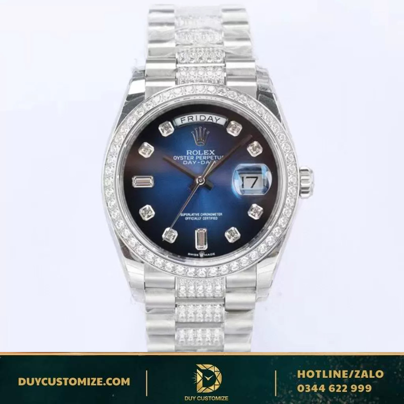 Rolex Replica 1-1 Day-Date 36 128349 Blue Watch